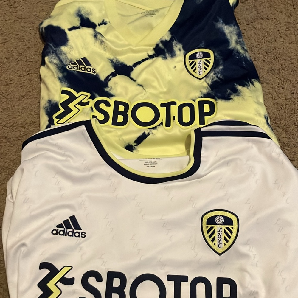 2 FOR 1! Leeds United 2022/23 Home & Away Premier League Adidas Soccer Jersey
